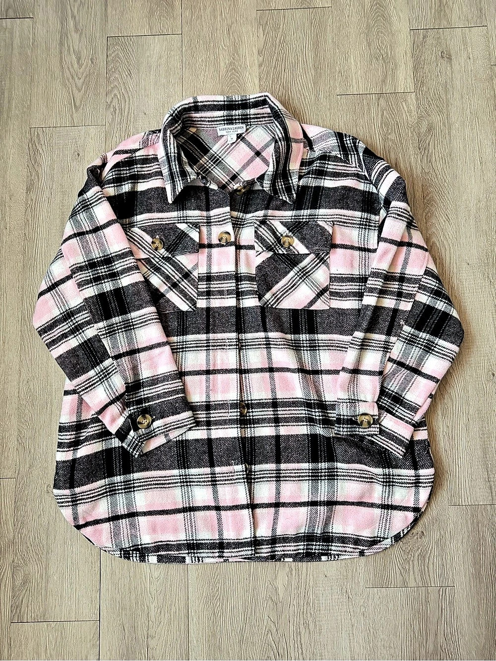 Sabrina Lauren Pink and Black Plaid jacket